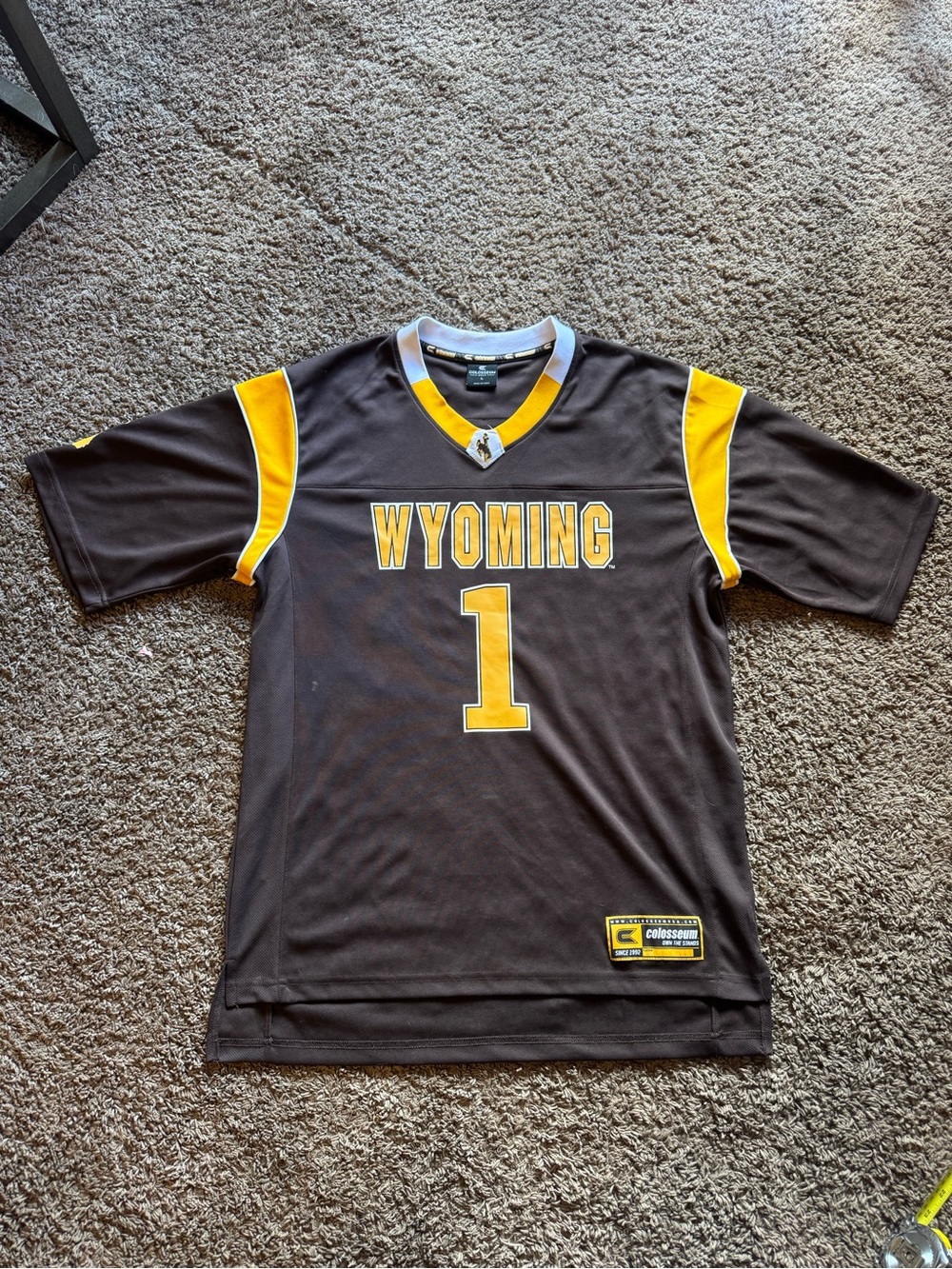 Colosseum Brown and Gold Wyoming-Inspired Football Jersey